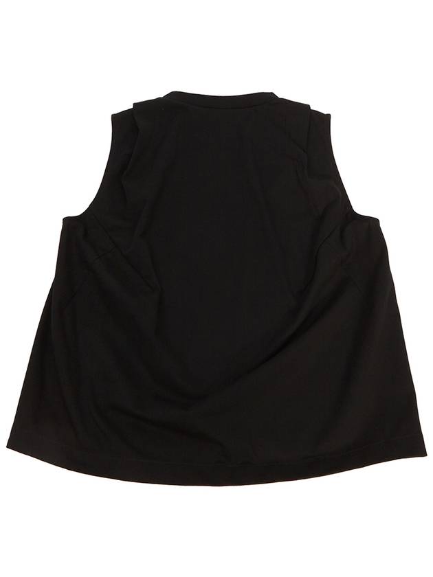 Pleats Detail Cotton Sleeveless Black - SACAI - BALAAN 3