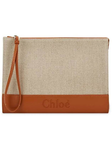 Sense Zipper Clutch Bag Beige Caramel - CHLOE - BALAAN 1