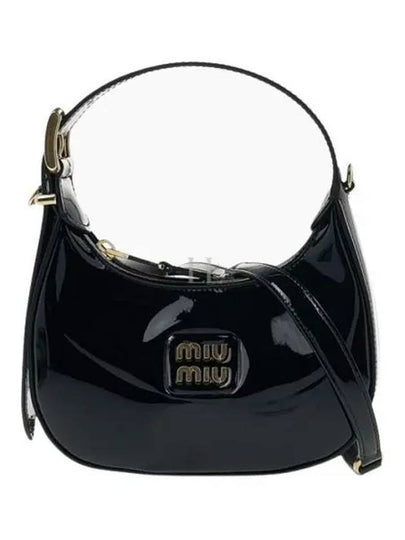 Patent Leather Hobo Shoulder Bag Black - MIU MIU - BALAAN 2