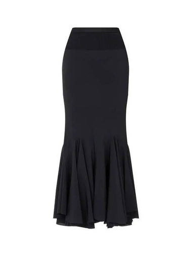 WOMEN Pleated Hem Knee Skirt Black - RICK OWENS - BALAAN 1