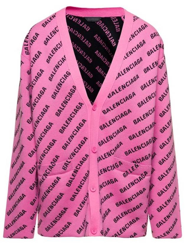 all-over logo cardigan pink - BALENCIAGA - BALAAN 1