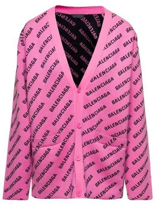 all-over logo cardigan pink - BALENCIAGA - BALAAN 1