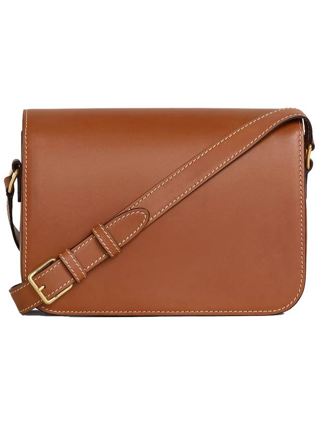 Triomphe Medium Calfskin Shoulder Bag Tan - CELINE - BALAAN 3