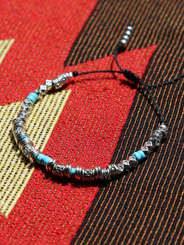 turquoise beads bracelet silver - KND - BALAAN 10