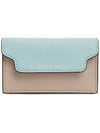 Logo Color Block Saffiano Card Wallet Aquamarine - MARNI - BALAAN 2