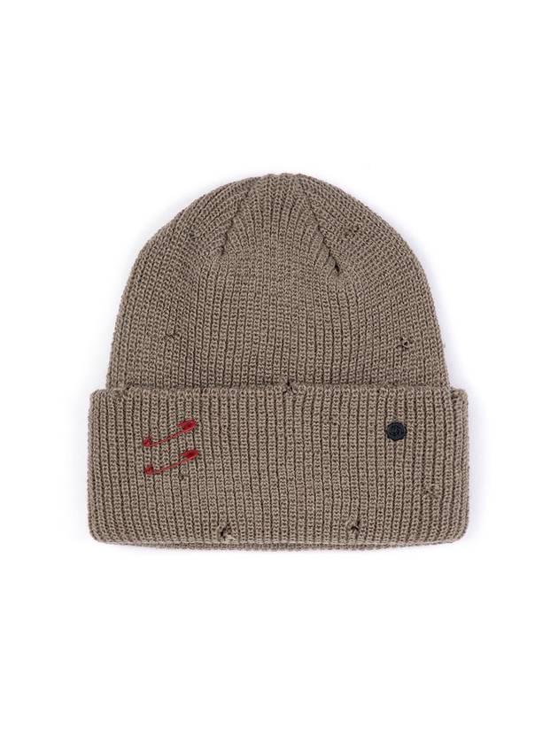 BBD Ripped Custom Long Beanie Dark Beige - BLACKBLOND - BALAAN 2