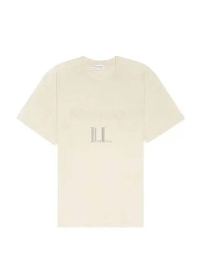 Embroidered Logo Cotton Short Sleeve T-Shirt Beige - JW ANDERSON - BALAAN 2