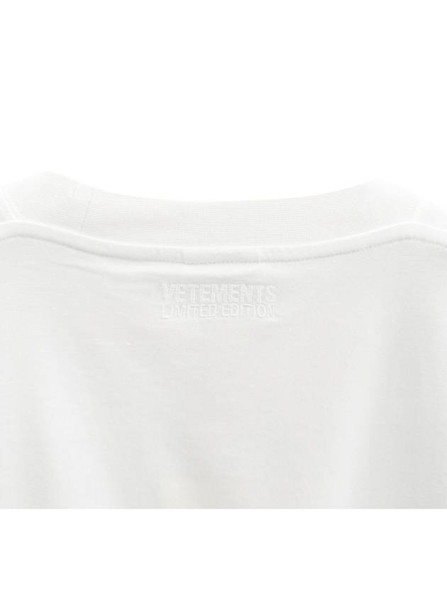 Multi Color Crystal Logo Short Sleeve T-Shirt White - VETEMENTS - BALAAN 5