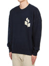 Ateley Logo Cotton Sweatshirt Midnight - ISABEL MARANT - BALAAN 3