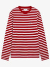 Fox Logo Stripe Long Sleeve T-Shirt Red - MAISON KITSUNE - BALAAN 2