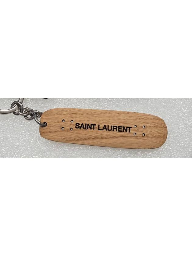 Wood skateboard logo keyring - SAINT LAURENT - BALAAN 6