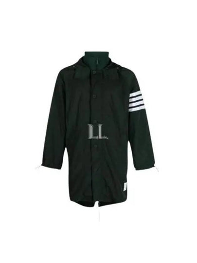 Poly Twill Diagonal Hooded Parka Dark Green - THOM BROWNE - BALAAN 2