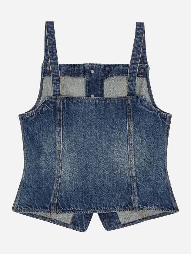 Heavy Washed Denim Sleeveless Blue - GANNI - BALAAN 3