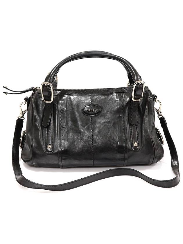 Black leather silver G line Boston tote 2WAY - TOD'S - BALAAN 1