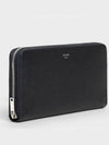 Large Zipper Grain Calfskin Long Wallet Black - CELINE - BALAAN 5