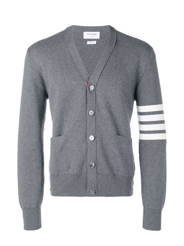 Milano Stitch 4-Bar Cardigan Medium Grey - THOM BROWNE - BALAAN 3