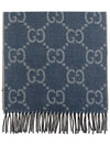 GG Jacquard Tassel Wool Muffler Navy - GUCCI - BALAAN 4