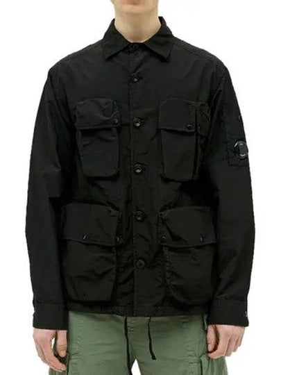 Flat Nylon Utility Over Long Sleeve Shirt Black - CP COMPANY - BALAAN 2