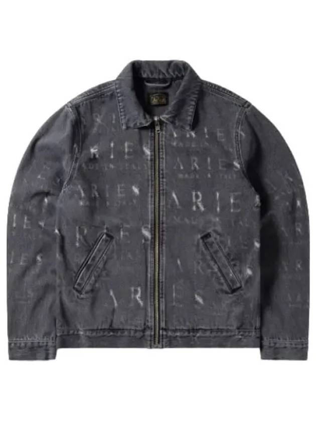 Aries Destroyed Zip through Jeans Jacket Black Jumper - ARIES - BALAAN 1