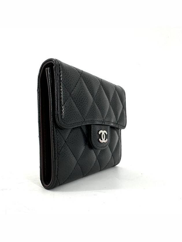 Caviar silver flap bi fold wallet - CHANEL - BALAAN 3