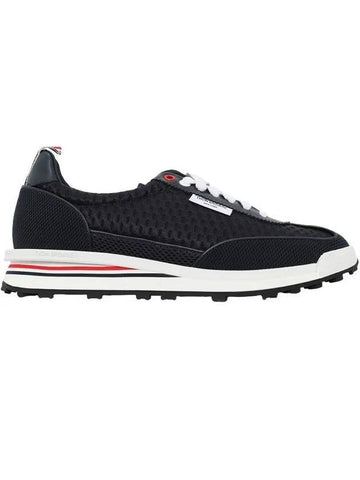 Men's Heavy Athletic Mesh Tech Runner Low Top Sneakers Navy - THOM BROWNE - BALAAN 1