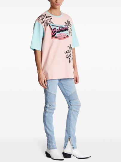 BALMAIN MIAMI PRINT BALMAIN TSHIRT OVERSIZE FIT - BALMAIN - BALAAN 2