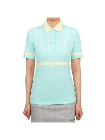 Golf Moira Short Sleeve Polo Shirt Aruba Blue - J.LINDEBERG - BALAAN 1