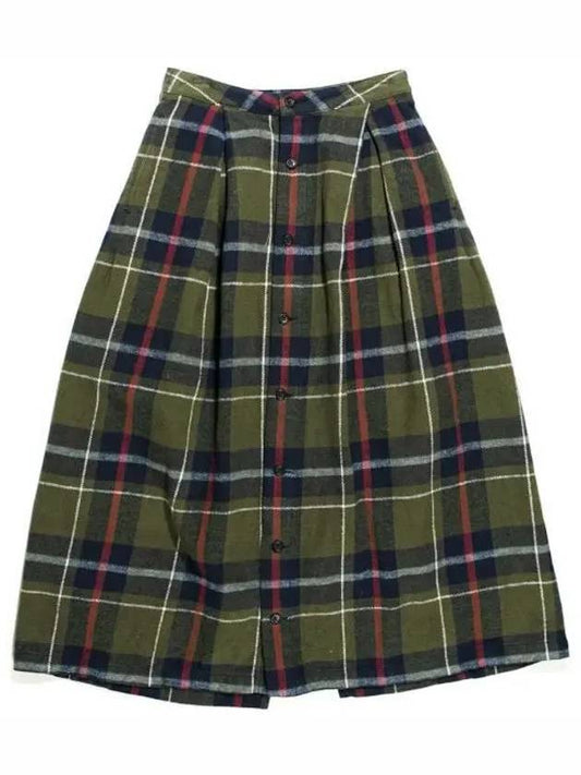 Tuck Skirt GreenNavy Big Plaid Heavy Flannel 22F1WG008 LN405 ES046 - ENGINEERED GARMENTS - BALAAN 1