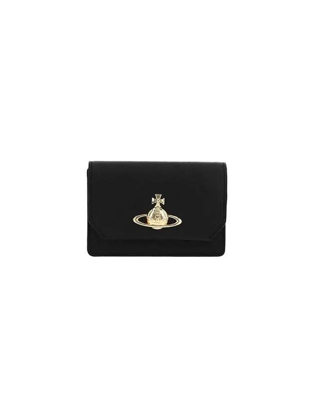 5115002DW S000B N402 Vegan Biogreen Saffiano Business Card Wallet - VIVIENNE WESTWOOD - BALAAN 1