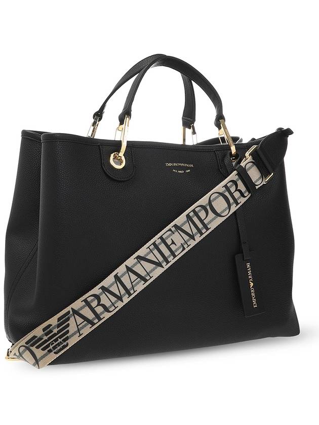 Women's Strap Logo Tote Bag Black - EMPORIO ARMANI - BALAAN 5