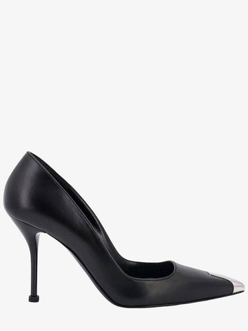 Leather Metal Detail Pumps Black - ALEXANDER MCQUEEN - BALAAN 1