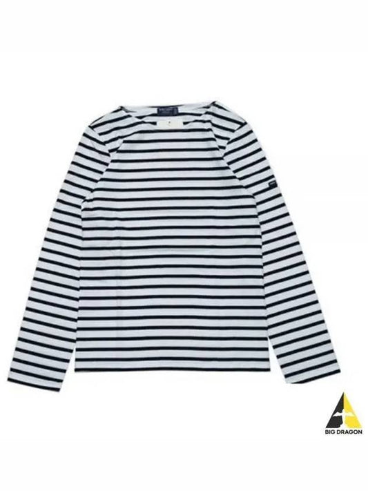 Minquiers Modern Stripe Long Sleeve T-Shirt Neige Noir - SAINT JAMES - BALAAN 2