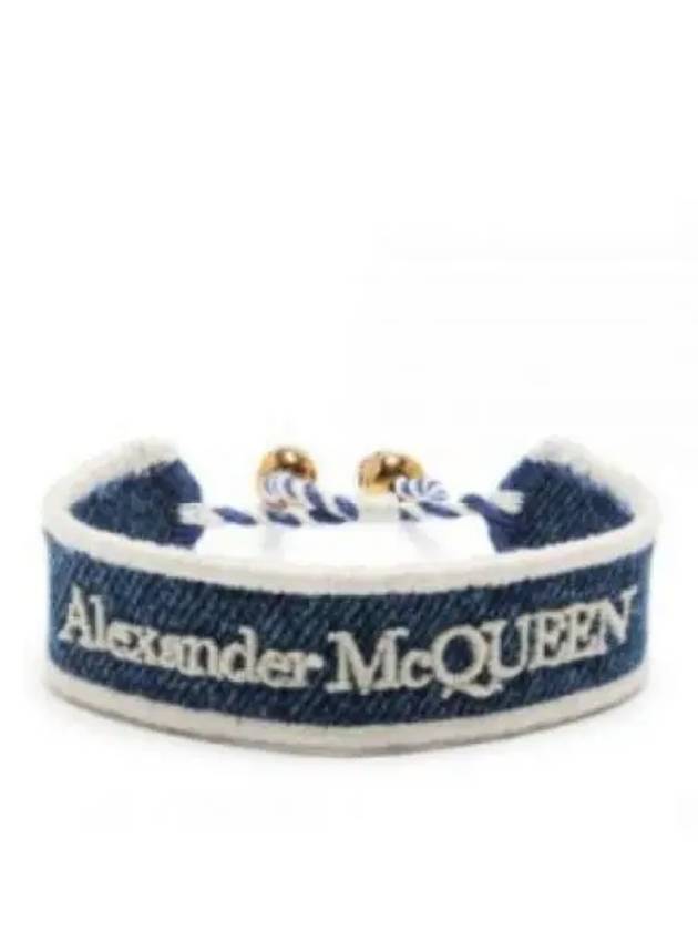 Skull Logo Fabric Bracelet Blue - ALEXANDER MCQUEEN - BALAAN 2