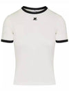 Bumpy Contrast Re-Edition Short Sleeve T-Shirt White - COURREGES - BALAAN 3