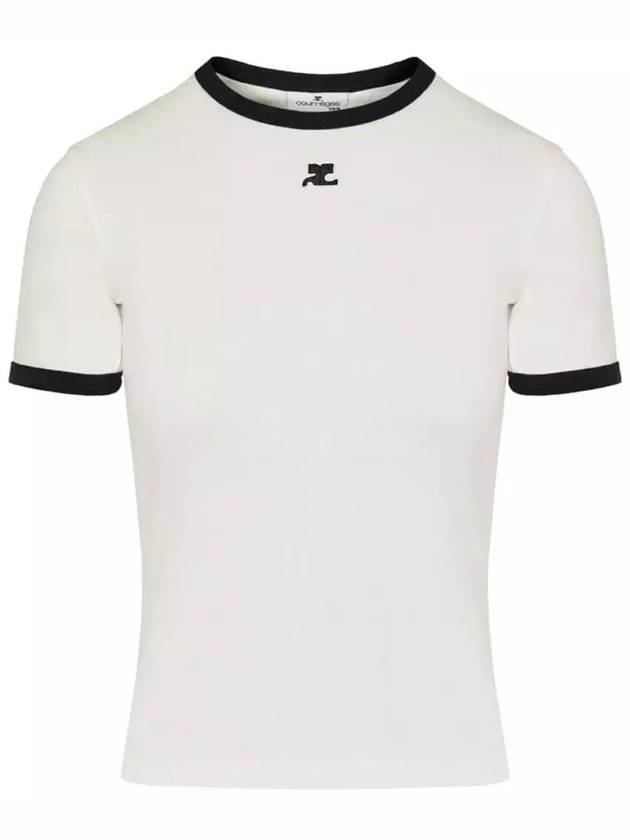 Bumpy Contrast Re-Edition Short Sleeve T-Shirt White - COURREGES - BALAAN 3