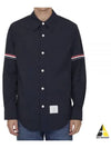 Three Stripes Armband Nylon Long Sleeve Shirt Navy - THOM BROWNE - BALAAN 2