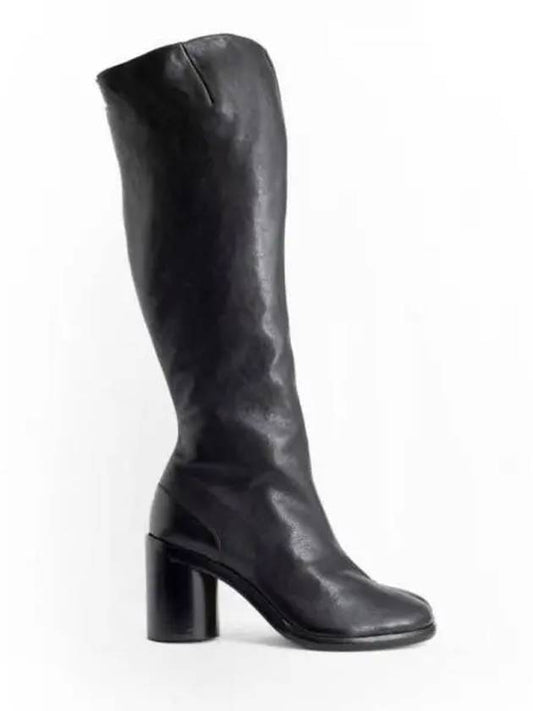 Tabi Knee High Calf Leather Long Boots Black - MAISON MARGIELA - BALAAN 2