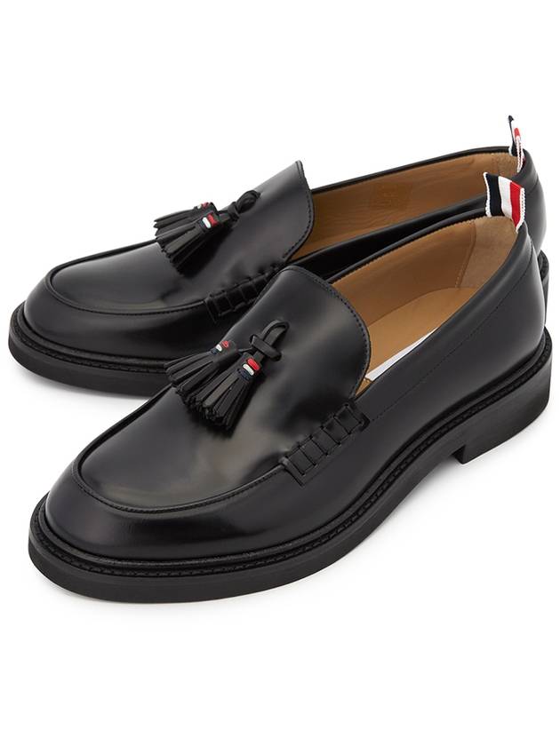 Spazzolato Tassel Leather Loafers Black - THOM BROWNE - BALAAN 2