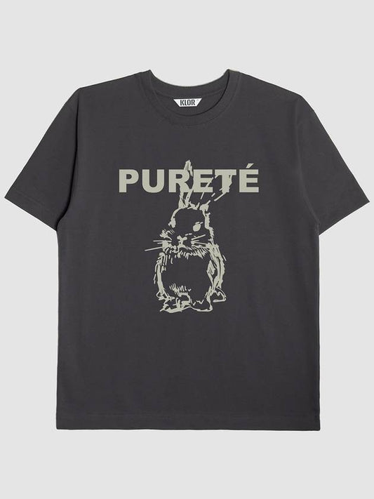 UNISEX Purete Graphic Short Sleeve T Shirt CHARCOAL - KLOR - BALAAN 1