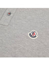 Stripe Trimming Logo Short Sleeve Polo Shirt Grey - MONCLER - BALAAN 6