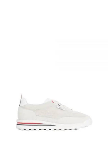 Men s Shearling Tech Runner Sneakers White MFD239A L0010 - THOM BROWNE - BALAAN 1