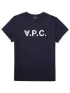 VPC Logo Organic Cotton Short Sleeve T-Shirt Navy - A.P.C. - BALAAN 2