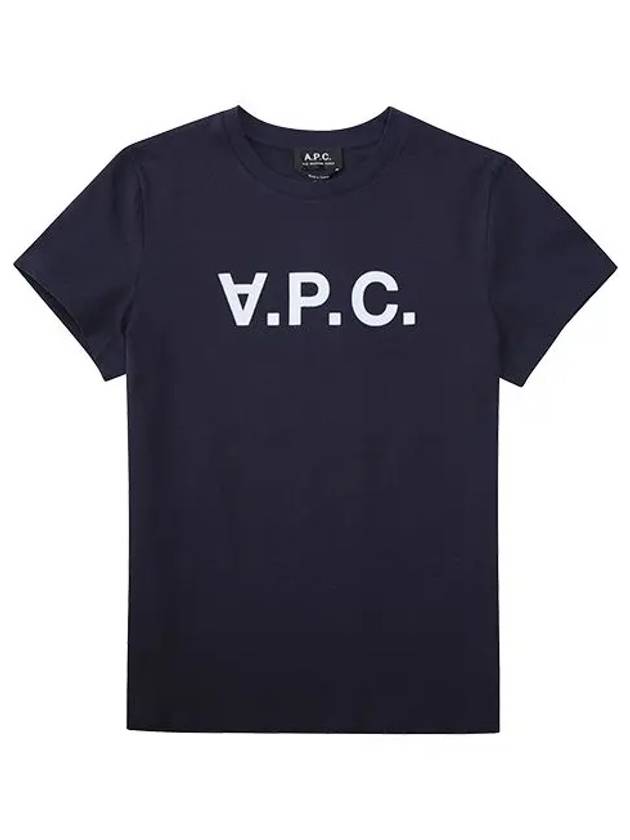 VPC Logo Organic Cotton Short Sleeve T-Shirt Navy - A.P.C. - BALAAN 3