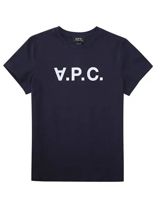 VPC Logo Organic Cotton Short Sleeve T-Shirt Navy - A.P.C. - BALAAN 2