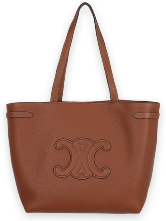 Cabas Anais Cuir Grain Calfskin Tote Bag Brown - CELINE - BALAAN 2