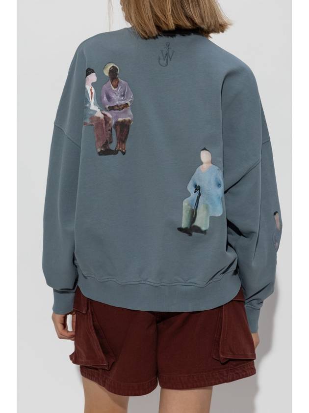 JW Anderson Printed Sweatshirt, Women's, Blue - JW ANDERSON - BALAAN 4