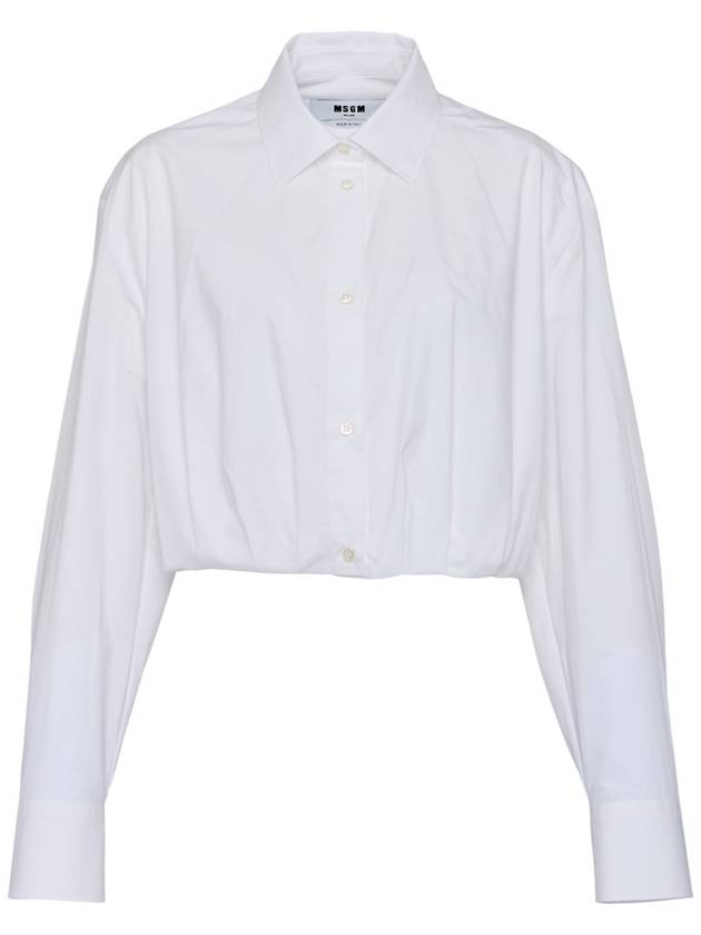 Embroidery Logo Crop Blouse White - MSGM - BALAAN 2