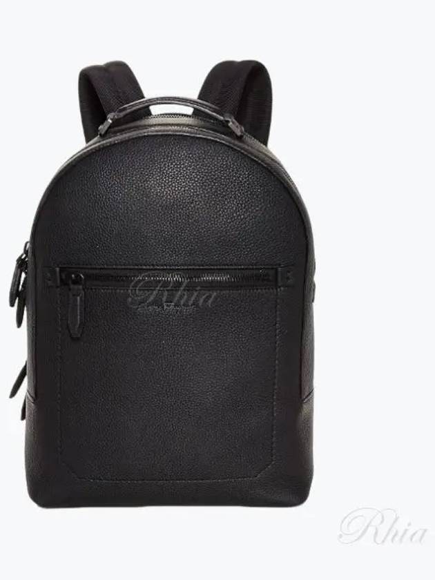 Men's Logo Patch Leather Backpack Black - SALVATORE FERRAGAMO - BALAAN 2