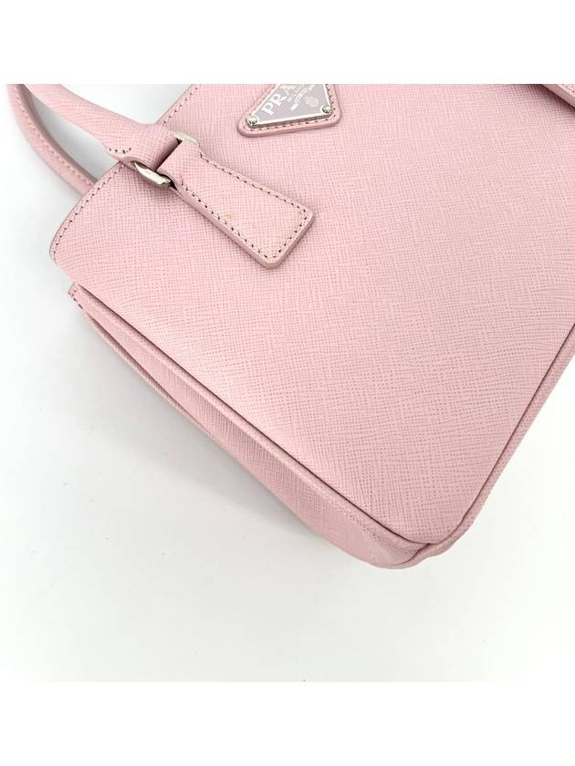 Saffiano Lux Micro Tote Bag and Cross Light Pink 1BA296 - PRADA - BALAAN 7