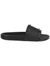 Men's Rockstud Rubber Slippers Black - VALENTINO - BALAAN.